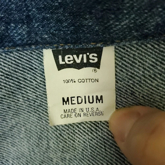 Vintage Levis Big E Type 3 Denim Trucker Jean Jacket Med Made in USA Medium Wash - Picture 3 of 16